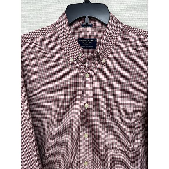American Eagle Outfitters Men’s Shirt XXL Plaid Chambray Long Sleeve Button - Picture 4 of 11